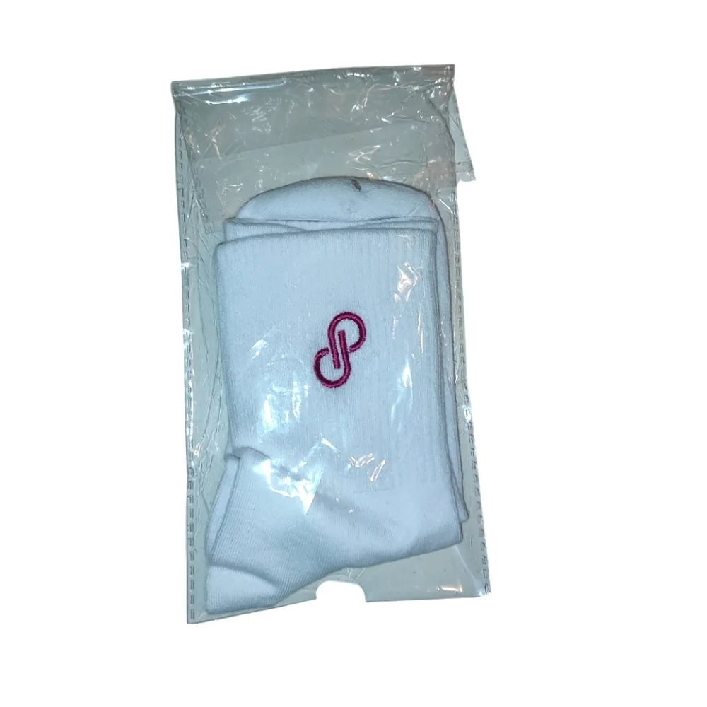 Poshmark White Socks With Fuchsia Logo Detail